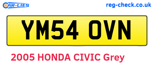 YM54OVN are the vehicle registration plates.