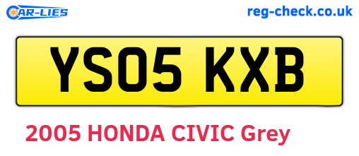 YS05KXB are the vehicle registration plates.