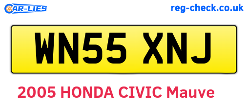 WN55XNJ are the vehicle registration plates.