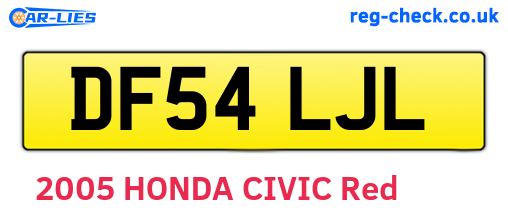 DF54LJL are the vehicle registration plates.