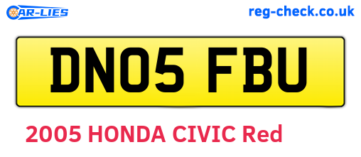 DN05FBU are the vehicle registration plates.