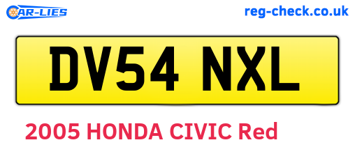 DV54NXL are the vehicle registration plates.
