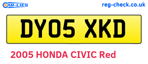 DY05XKD are the vehicle registration plates.