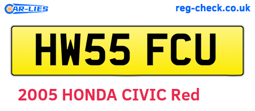 HW55FCU are the vehicle registration plates.