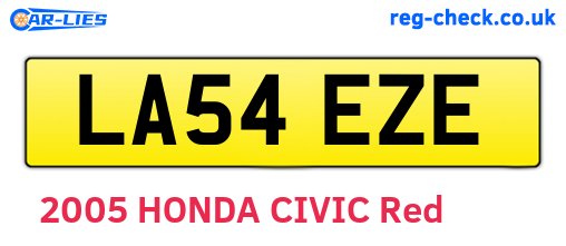 LA54EZE are the vehicle registration plates.
