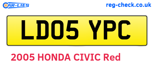 LD05YPC are the vehicle registration plates.