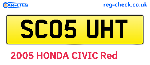 SC05UHT are the vehicle registration plates.