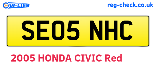 SE05NHC are the vehicle registration plates.