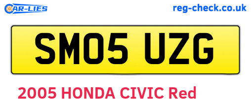 SM05UZG are the vehicle registration plates.
