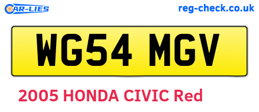 WG54MGV are the vehicle registration plates.