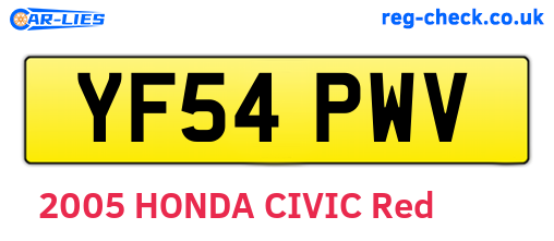 YF54PWV are the vehicle registration plates.