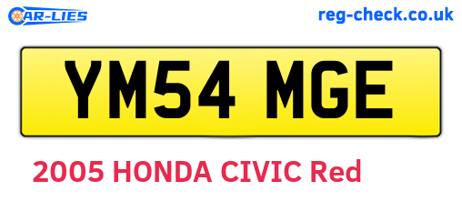 YM54MGE are the vehicle registration plates.