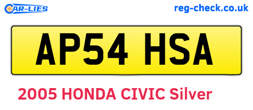 AP54HSA are the vehicle registration plates.