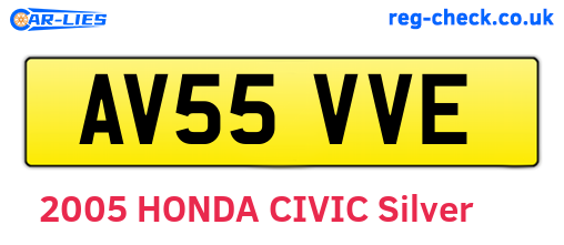 AV55VVE are the vehicle registration plates.