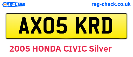 AX05KRD are the vehicle registration plates.