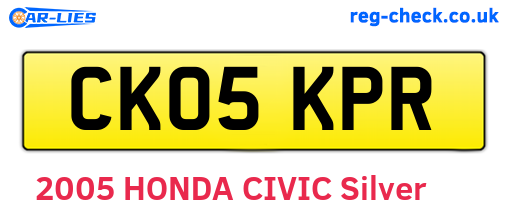 CK05KPR are the vehicle registration plates.