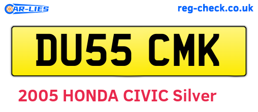 DU55CMK are the vehicle registration plates.