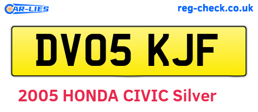 DV05KJF are the vehicle registration plates.