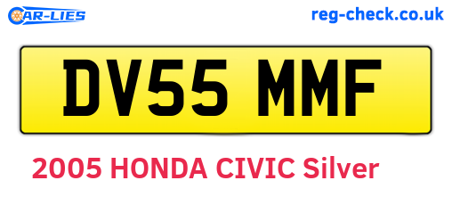 DV55MMF are the vehicle registration plates.