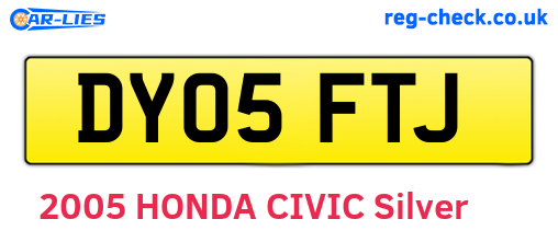 DY05FTJ are the vehicle registration plates.
