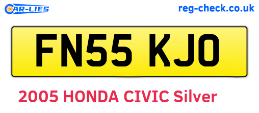FN55KJO are the vehicle registration plates.