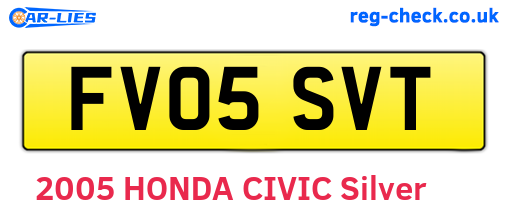 FV05SVT are the vehicle registration plates.