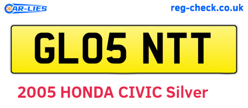 GL05NTT are the vehicle registration plates.