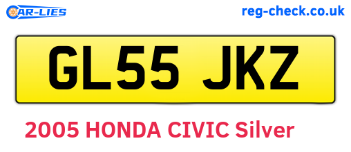 GL55JKZ are the vehicle registration plates.