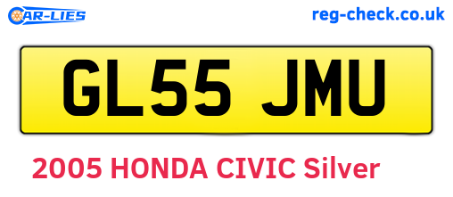 GL55JMU are the vehicle registration plates.