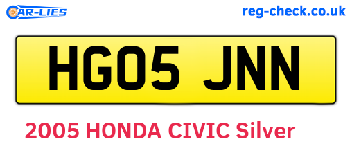 HG05JNN are the vehicle registration plates.