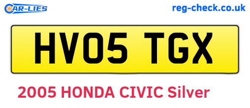 HV05TGX are the vehicle registration plates.