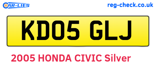 KD05GLJ are the vehicle registration plates.
