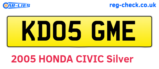 KD05GME are the vehicle registration plates.