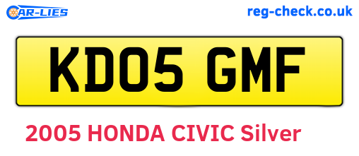 KD05GMF are the vehicle registration plates.