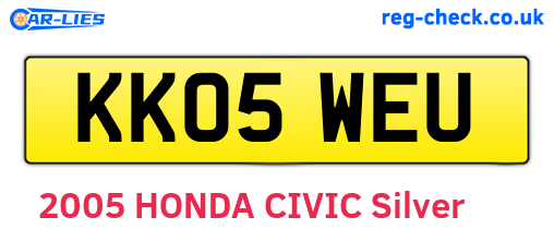 KK05WEU are the vehicle registration plates.