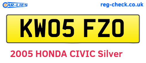KW05FZO are the vehicle registration plates.