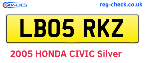 LB05RKZ are the vehicle registration plates.