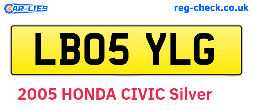 LB05YLG are the vehicle registration plates.