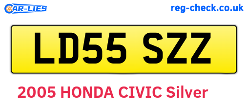 LD55SZZ are the vehicle registration plates.