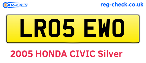 LR05EWO are the vehicle registration plates.