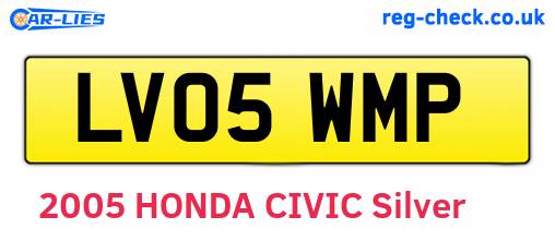 LV05WMP are the vehicle registration plates.