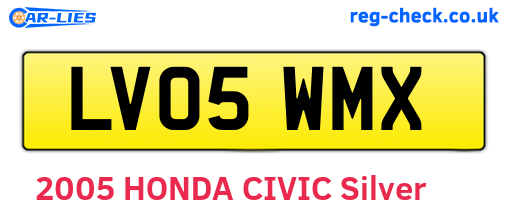 LV05WMX are the vehicle registration plates.