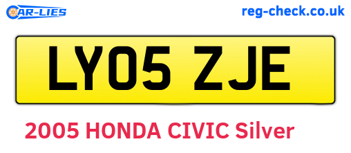 LY05ZJE are the vehicle registration plates.