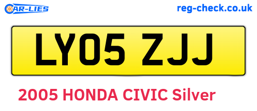 LY05ZJJ are the vehicle registration plates.