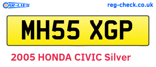 MH55XGP are the vehicle registration plates.