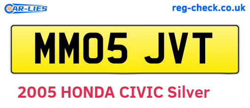 MM05JVT are the vehicle registration plates.