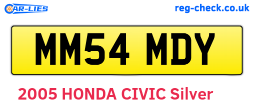 MM54MDY are the vehicle registration plates.