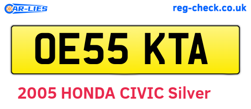 OE55KTA are the vehicle registration plates.