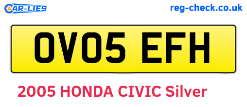 OV05EFH are the vehicle registration plates.