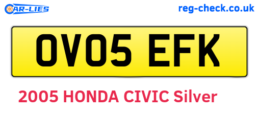 OV05EFK are the vehicle registration plates.